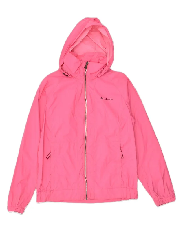 Clothing Sales COLUMBIA Womens Hooded Rain Jacket UK 14 Medium Pink