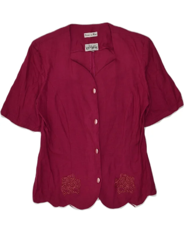 Affordable Online Boutique RICAMO A MANO Womens Short Sleeve Blazer Jacket EU 44 XL Pink Linen Affordable Online Boutique RICAMO A MANO Womens Short Sleeve Blazer Jacket EU 44 XL Pink Linen