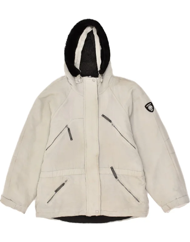 Women's Contemporary Clothing VINTAGE Womens Hooded Windbreaker Jacket EU 42 Large Grey Nylon Women's Contemporary Clothing VINTAGE Womens Hooded Windbreaker Jacket EU 42 Large Grey Nylon