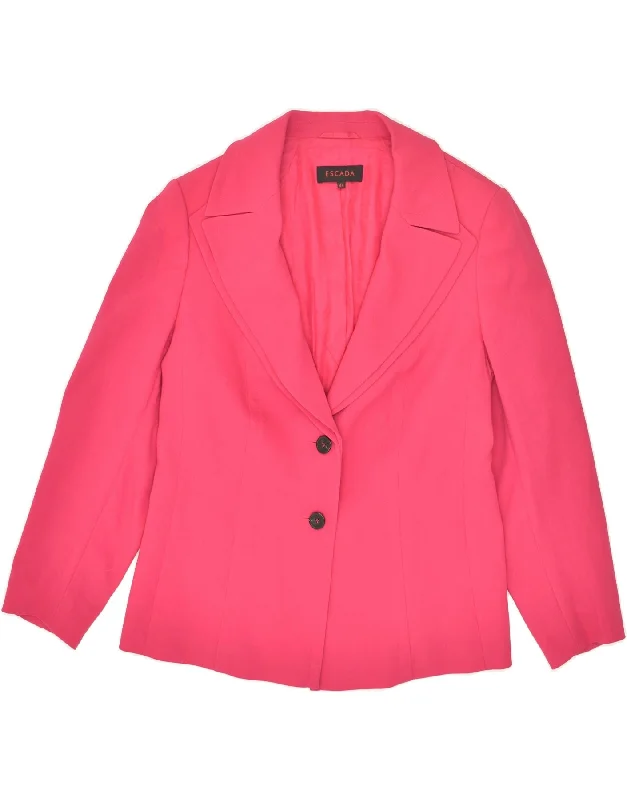 High-Fashion Women's Clothing ESCADA Womens 2 Button Blazer Jacket IT 44 Medium Pink New Wool High-Fashion Women's Clothing ESCADA Womens 2 Button Blazer Jacket IT 44 Medium Pink New Wool
