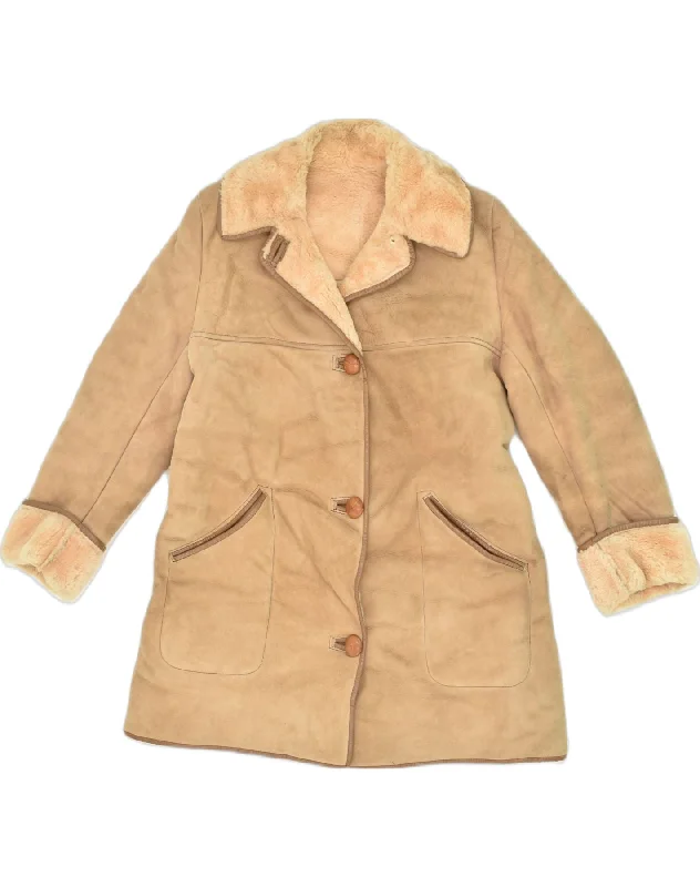 Women's Holiday Clothing VINTAGE Womens Sherpa Jacket EU 38 Small Brown