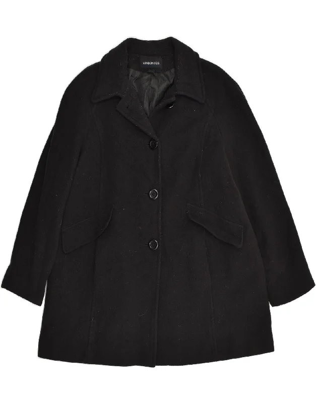 Timeless Women's Clothes LONDON FOG Womens Overcoat UK 18 XL Black Wool
