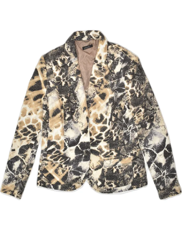 Women's Casual Wear Clothes VINTAGE Womens Crazy Pattern 2 Button Blazer Jacket UK 16 Large Beige Women's Casual Wear Clothes VINTAGE Womens Crazy Pattern 2 Button Blazer Jacket UK 16 Large Beige