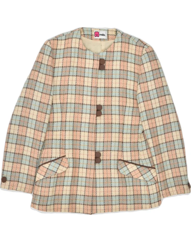 Casual Clothing For Women VINTAGE Womens 6 Button Blazer Jacket IT 46 Large Beige Check Virgin Wool Casual Clothing For Women VINTAGE Womens 6 Button Blazer Jacket IT 46 Large Beige Check Virgin Wool