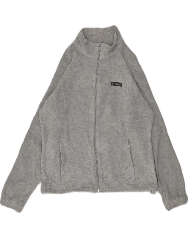 Women's Athletic Apparel COLUMBIA Womens Fleece Jacket UK 18 XL Grey Polyester
