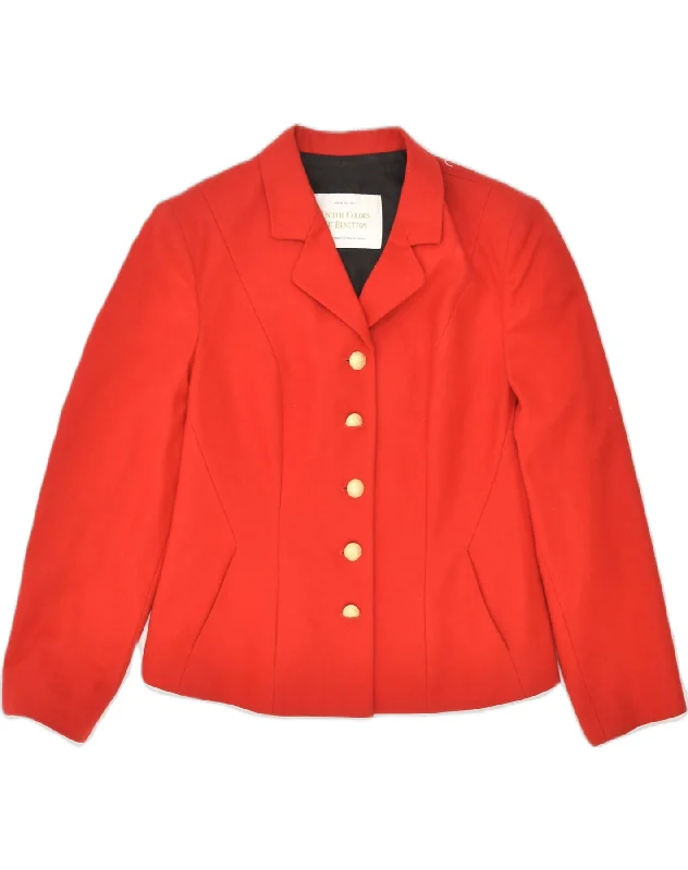 Women's Clothes And Apparel Sets BENETTON Womens 5 Button Blazer Jacket IT 44 Medium Red Wool Women's Clothes And Apparel Sets BENETTON Womens 5 Button Blazer Jacket IT 44 Medium Red Wool