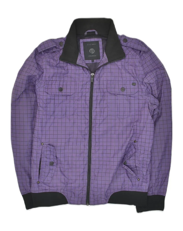Comfortable Lounge Clothing JACK & JONES Womens Bomber Jacket UK 16 Large Purple Check Polyester Comfortable Lounge Clothing JACK & JONES Womens Bomber Jacket UK 16 Large Purple Check Polyester