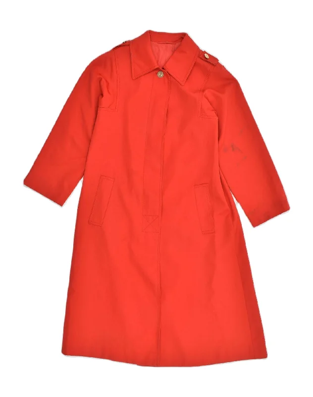 Women Fashion VINTAGE Womens Overcoat UK 12 Medium Red Cotton