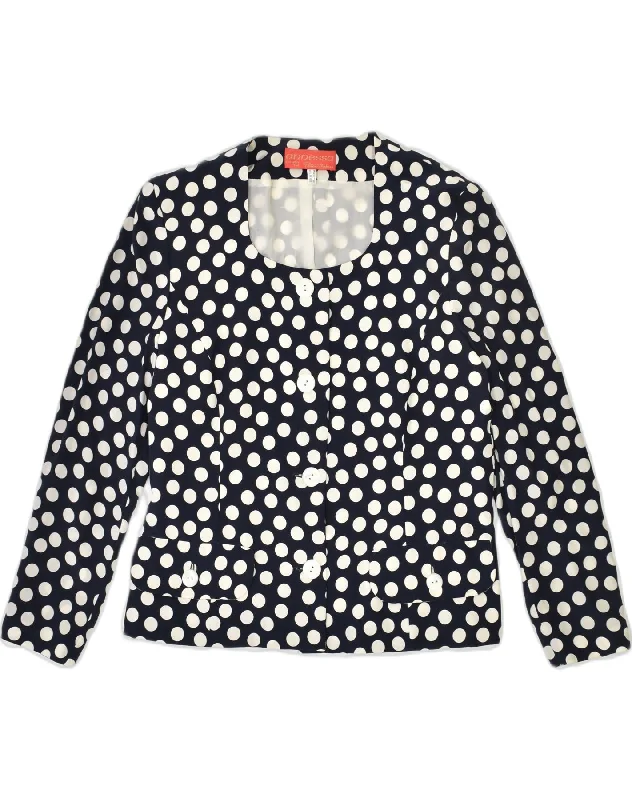 Vintage Fashion PETER HAHN Womens 4 Button Blazer Jacket UK 12 Medium Black Polka Dot Silk Vintage Fashion PETER HAHN Womens 4 Button Blazer Jacket UK 12 Medium Black Polka Dot Silk