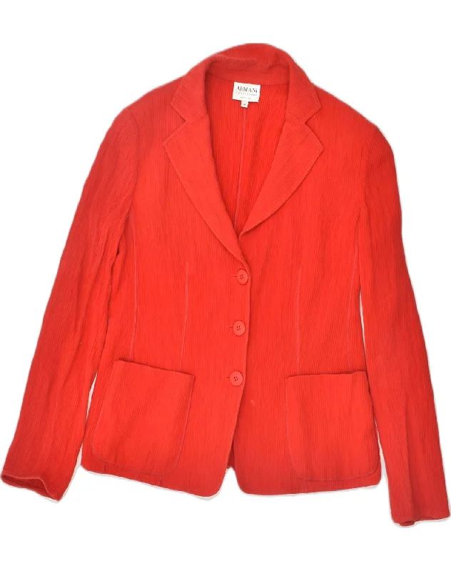 Flash Discount ARMANI COLLEZIONI Womens 3 Button Blazer Jacket IT 44 Medium Red Polyester Flash Discount ARMANI COLLEZIONI Womens 3 Button Blazer Jacket IT 44 Medium Red Polyester