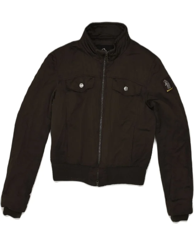 Women's Athletic Clothes REFRIGUE Womens Bomber Windbreaker Jacket UK 14 Medium Brown Polyester Women's Athletic Clothes REFRIGUE Womens Bomber Windbreaker Jacket UK 14 Medium Brown Polyester