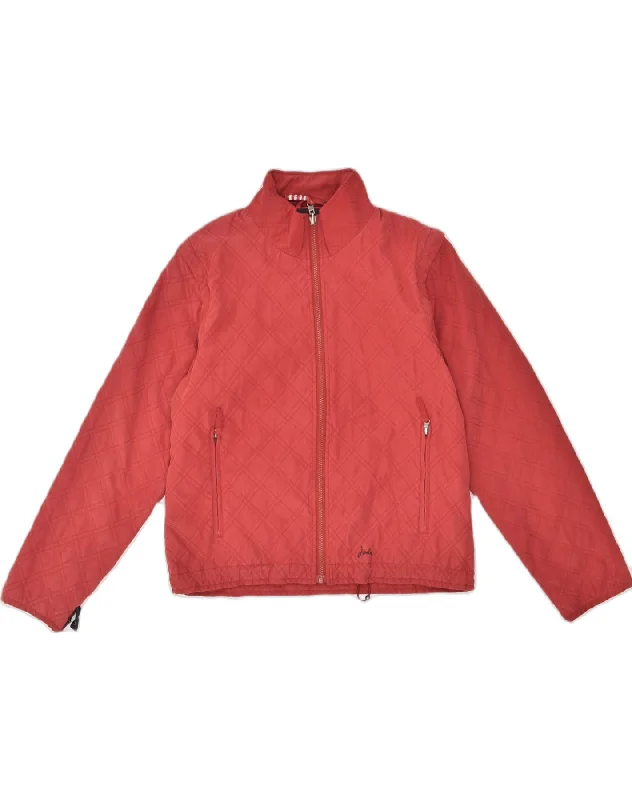 Modern Casual Clothing JOULES Womens Bomber Jacket UK 14 Medium Red Polyester