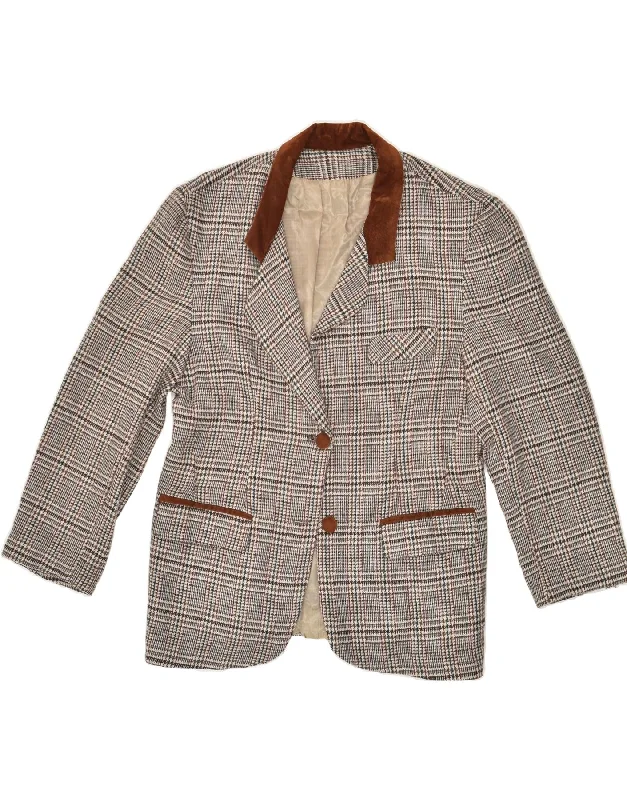 Women's Clothing Apparel Sets VINTAGE Womens 2 Button Blazer Jacket IT 48 XL Grey Houndstooth Women's Clothing Apparel Sets VINTAGE Womens 2 Button Blazer Jacket IT 48 XL Grey Houndstooth