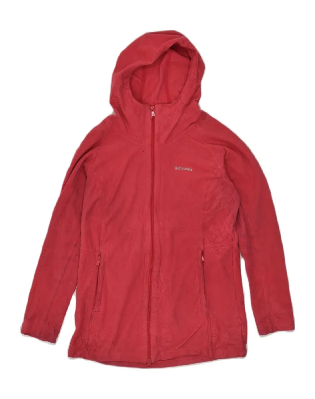 Elegant Clothing For Women COLUMBIA Womens Hooded Fleece Jacket UK 16 Large Red Polyester