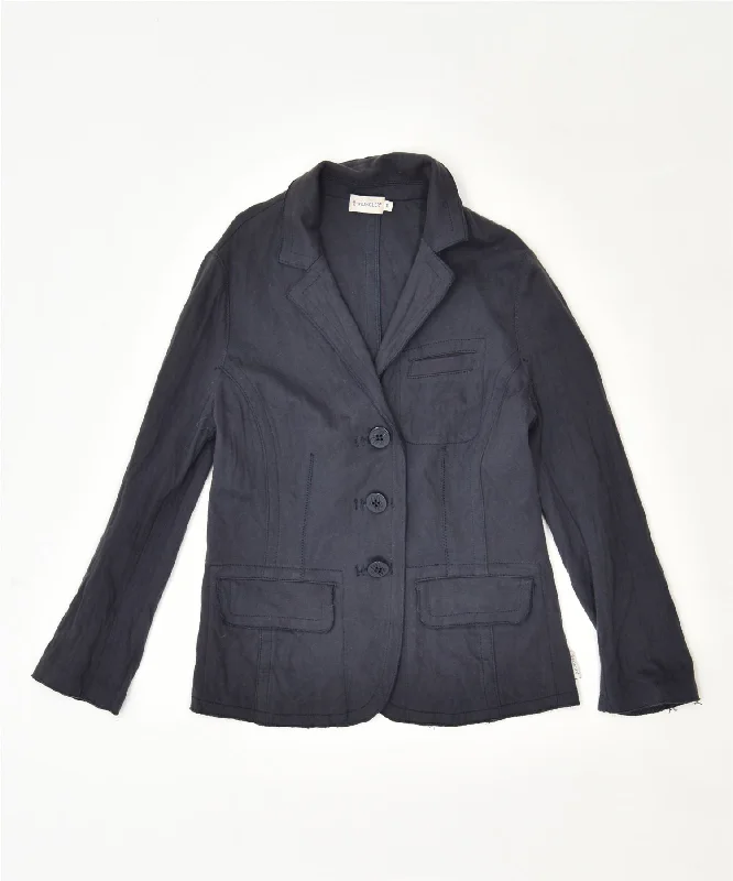 Discount Price MONCLER Womens 3 Button Blazer Jacket Medium Grey Cotton Vintage