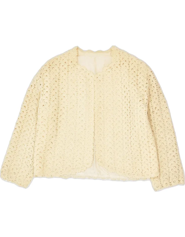 Women's Trendy Casual Clothes VINTAGE Womens Crop Blazer Jacket UK 14 Medium Beige Classic Women's Trendy Casual Clothes VINTAGE Womens Crop Blazer Jacket UK 14 Medium Beige Classic