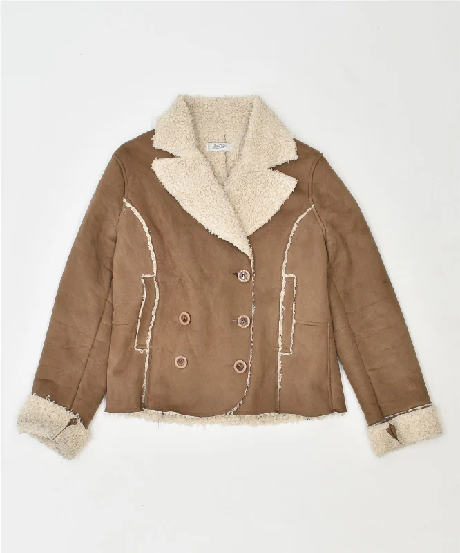 Affordable Online Boutiques PIMKIE Womens Double Breasted Shearling Jacket UK 12 Medium Brown Affordable Online Boutiques PIMKIE Womens Double Breasted Shearling Jacket UK 12 Medium Brown