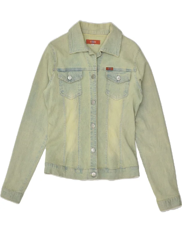 Women's Casual Wear Clothes VINTAGE Womens Denim Jacket UK 12 Medium Blue Cotton