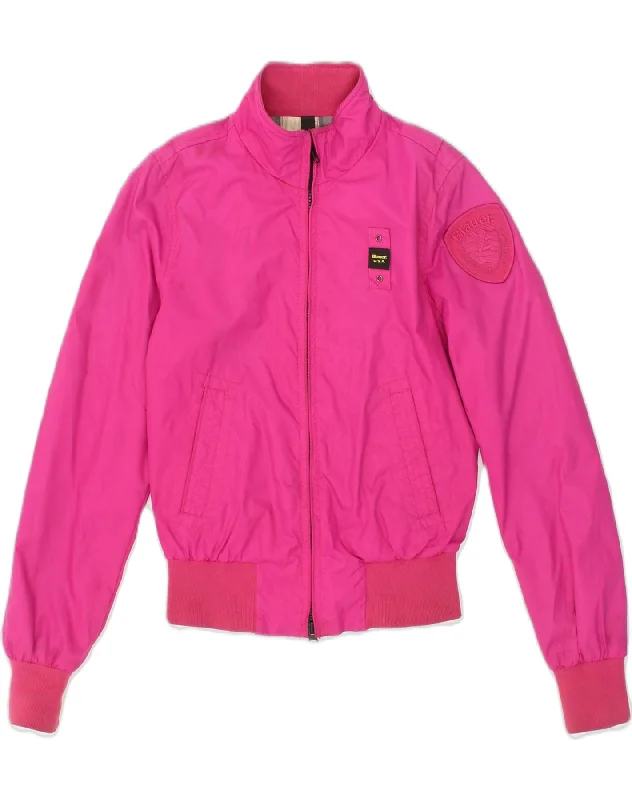 Fashion-forward Women's Wear BLAUER Womens Bomber Jacket UK 6 XS Pink Polyamide