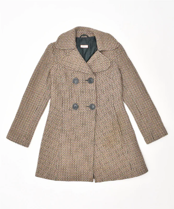 Flash Discount MAX & CO. Womens Double Breasted Coat UK 6 XS Multicoloured Check Wool Flash Discount MAX & CO. Womens Double Breasted Coat UK 6 XS Multicoloured Check Wool