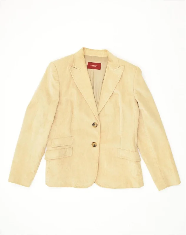 Edgy Fashion BURBERRY Womens 2 Button Blazer Jacket IT 46 Large Beige Cotton