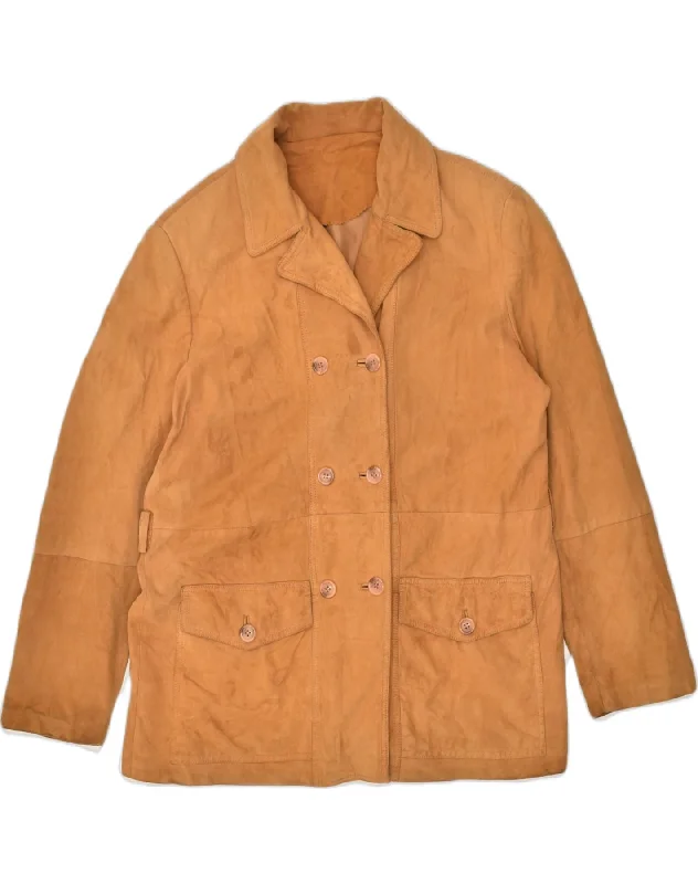 Affordable Luxury Women's Apparel VINTAGE Womens Suede Jacket UK 18 XL Brown