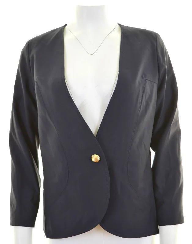 Women's Stylish Outerwear SORELLE FONTANA Womens Blazer Jacket IT 46 Large Navy Blue Vintage Women's Stylish Outerwear SORELLE FONTANA Womens Blazer Jacket IT 46 Large Navy Blue Vintage