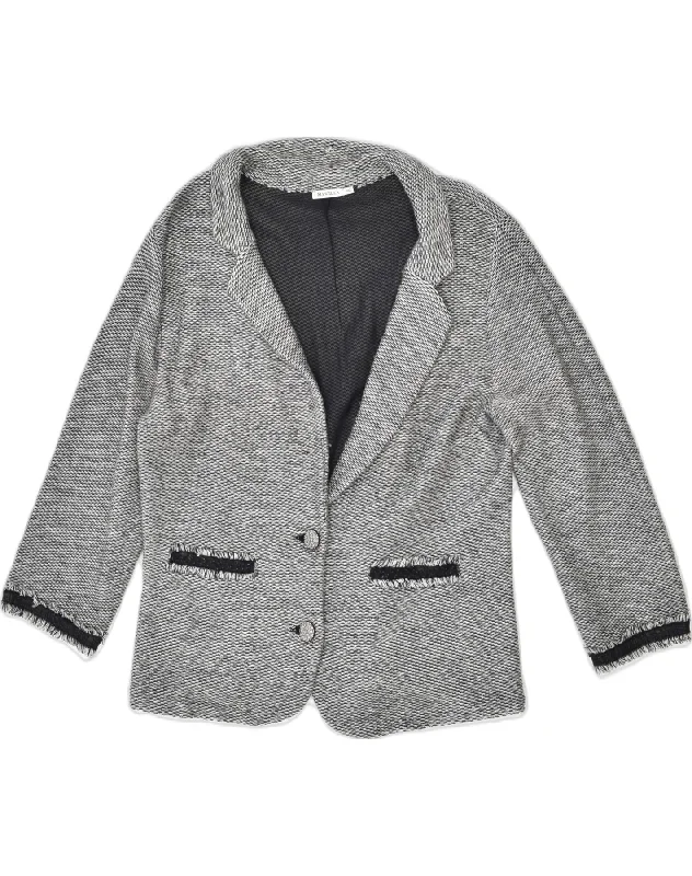 Charming Women's Holiday Apparel MARELLA Womens 2 Button Blazer Jacket UK 20 2XL Grey Wool Charming Women's Holiday Apparel MARELLA Womens 2 Button Blazer Jacket UK 20 2XL Grey Wool