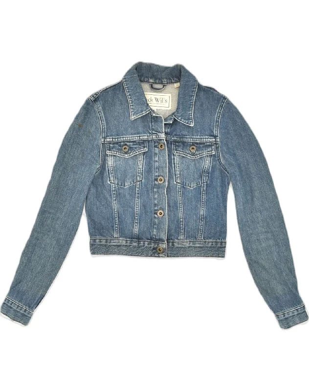 Women's Casual Wear Outfit JACK WILLS Womens Crop Denim Jacket UK 8 Small Blue Cotton Women's Casual Wear Outfit JACK WILLS Womens Crop Denim Jacket UK 8 Small Blue Cotton