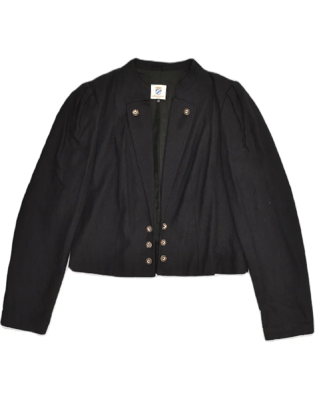 Flash Sale Or Flash Sales VINTAGE Womens Blazer Jacket EU 42 Large Navy Blue Cotton