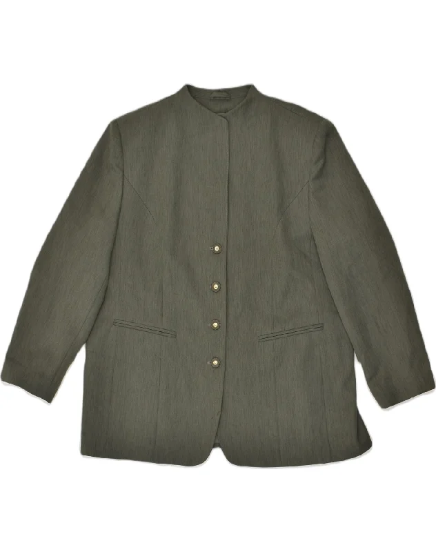 Women's Chic Apparel VINTAGE Womens 4 Button Blazer Jacket UK 22 3XL Khaki Polyester Women's Chic Apparel VINTAGE Womens 4 Button Blazer Jacket UK 22 3XL Khaki Polyester