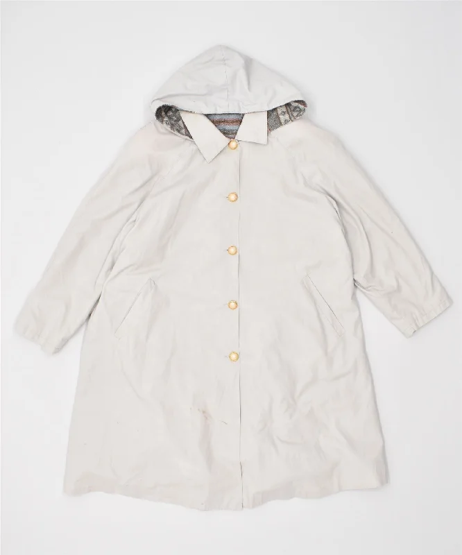 Sales Clothes VINTAGE Womens Hooded Overcoat UK 20 2XL Grey