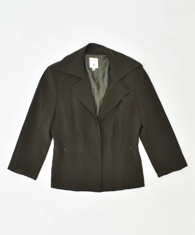 Women Wear Boutique ESISTO Womens 3/4 Sleeve Blazer Jacket IT 44 Medium Brown Polyester Vintage Women Wear Boutique ESISTO Womens 3/4 Sleeve Blazer Jacket IT 44 Medium Brown Polyester Vintage
