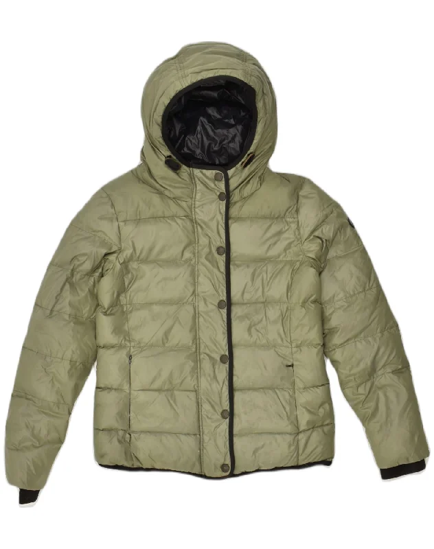 Best Boutiques Online REPLAY Womens Hooded Padded Jacket UK 8 Small Khaki