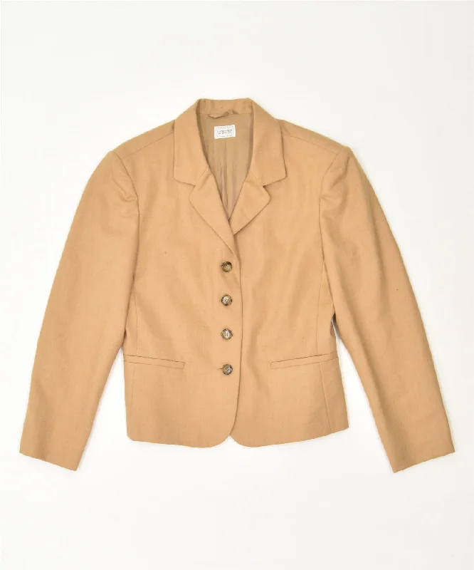 Clothing Sales BENETTON Womens 4 Button Blazer Jacket IT 44 Medium Beige Virgin Wool Clothing Sales BENETTON Womens 4 Button Blazer Jacket IT 44 Medium Beige Virgin Wool