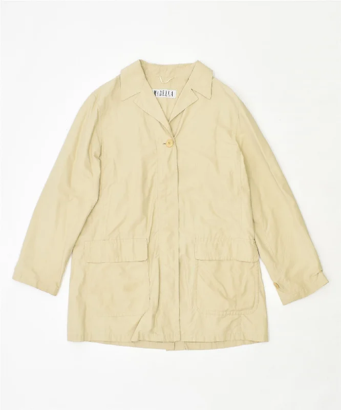 Flash Sale Online MARELLA Womens Overcoat UK 10 Small Beige Cotton
