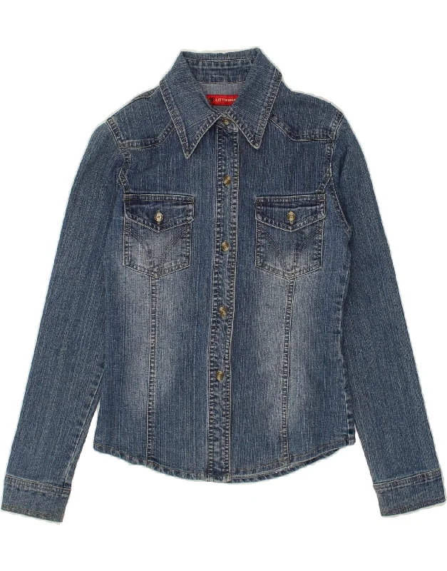 Trendy Casual Outfits VINTAGE Womens Denim Jacket UK 10 Small Blue Cotton