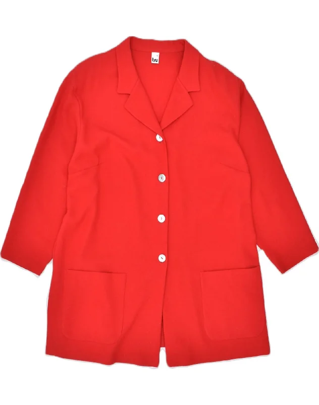 Casual Style for Busy Women TRU Womens 4 Button Blazer Jacket EU 46 XL Red Polyester Casual Style for Busy Women TRU Womens 4 Button Blazer Jacket EU 46 XL Red Polyester