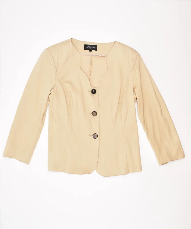 Early Bird Offer SUPERIOR Womens 3 Button Blazer Jacket IT 46 Large Beige Viscose Vintage Early Bird Offer SUPERIOR Womens 3 Button Blazer Jacket IT 46 Large Beige Viscose Vintage