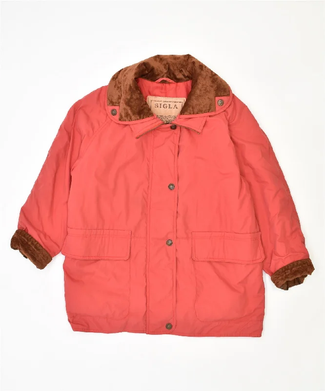 Sustainable Women's Apparel SIGLA Womens Windbreaker Jacket UK 16 Large Pink Vintage