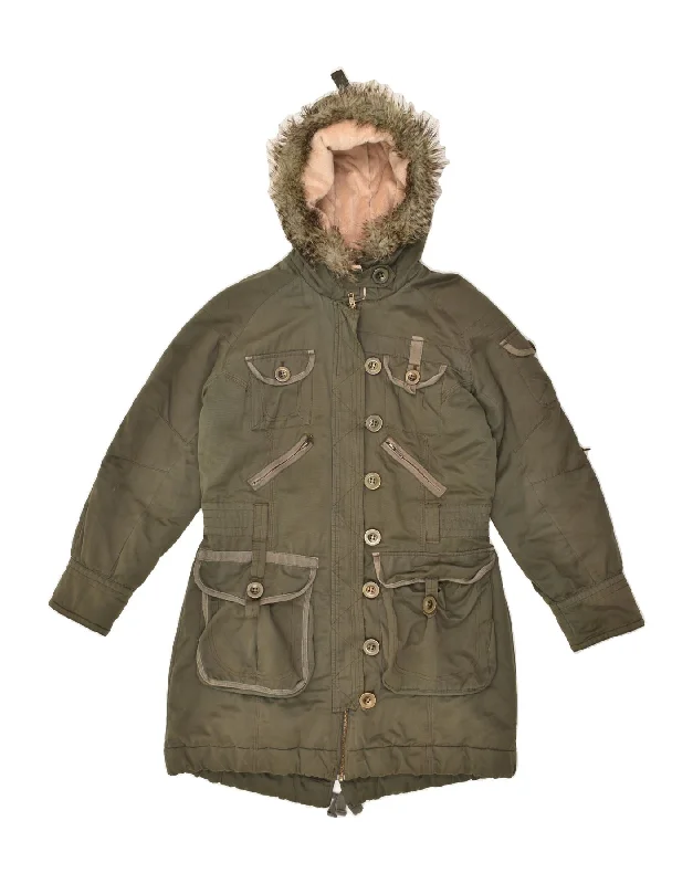 Clearance Sale Online NEXT Womens Parka Jacket UK 12 Medium  Khaki Cotton
