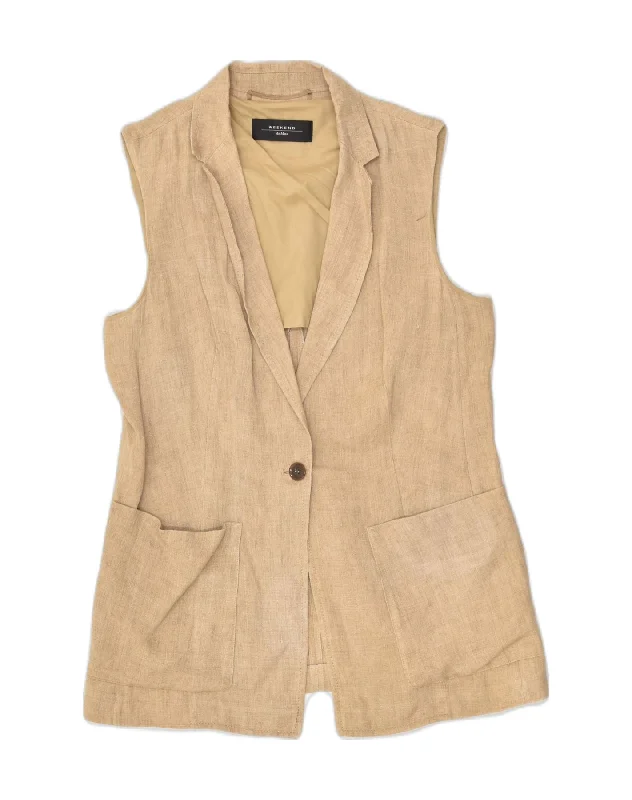 Sale Clearance MAX MARA Womens 1 Button Sleeveless Blazer Jacket UK 10 Small Beige Cotton Sale Clearance MAX MARA Womens 1 Button Sleeveless Blazer Jacket UK 10 Small Beige Cotton