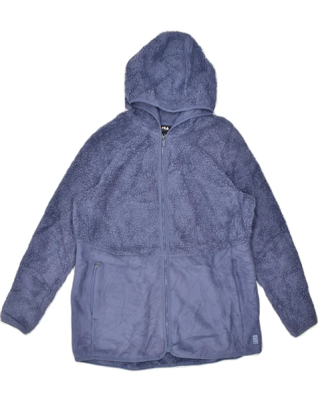 Women's Seasonal Fashion Trends FILA Womens Loose Fit Hooded Fleece Jacket UK 18 XL Purple Polyester Women's Seasonal Fashion Trends FILA Womens Loose Fit Hooded Fleece Jacket UK 18 XL Purple Polyester