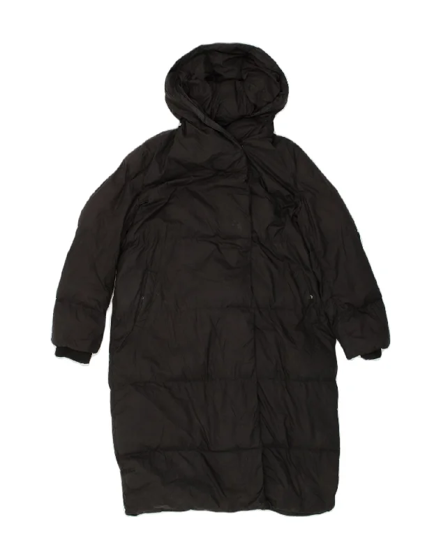Online Boutiques FAT FACE Womens Hooded Padded Coat UK 12 Medium Black Polyester
