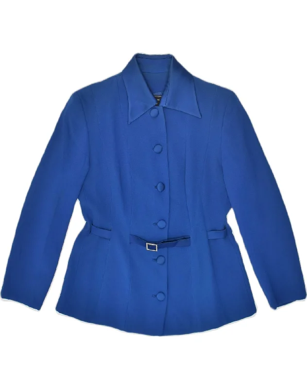 Comfy Women's Outfits for Daily Wear LIST BOUTIQUE Womens 6 Button Blazer Jacket IT 44 Medium Blue Acetate