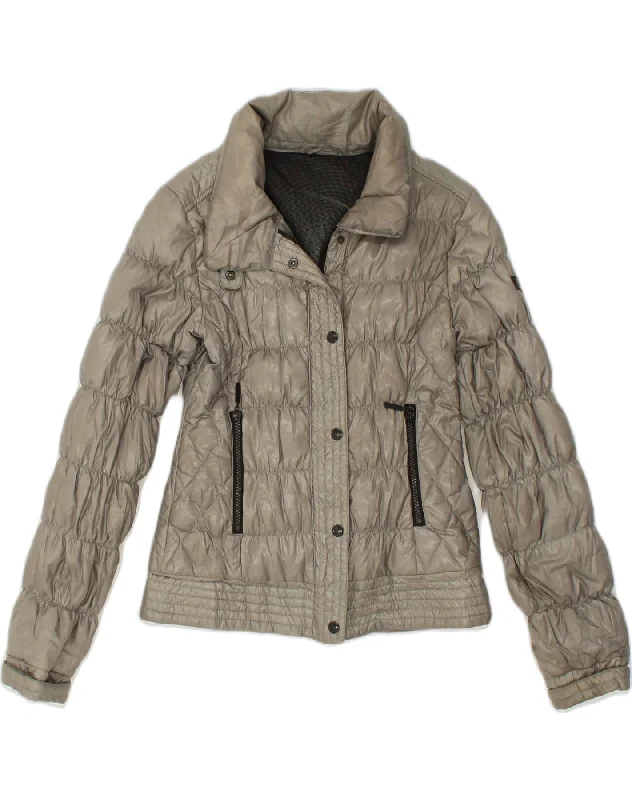 Women's Chic Outfit GAS Womens Padded Jacket IT 42 Medium Grey Polyester