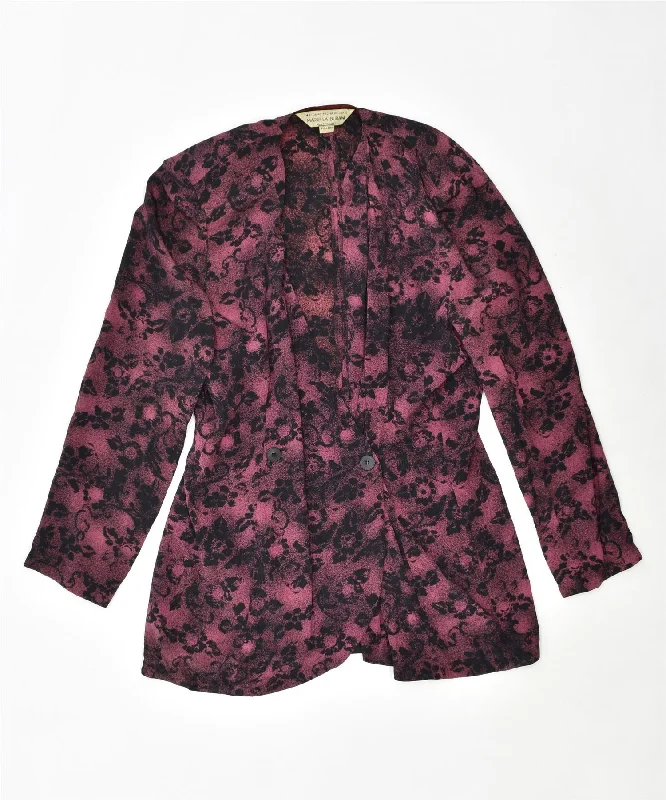 Chic Casual Wardrobe Essentials MARIELLA BURANI Womens Double Breasted Blazer Jacket IT 46 Large Maroon Chic Casual Wardrobe Essentials MARIELLA BURANI Womens Double Breasted Blazer Jacket IT 46 Large Maroon