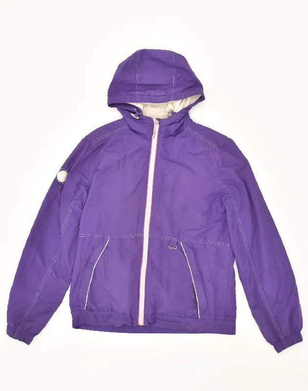 Women's Travel Apparel CHAMPION Womens Hooded Rain Jacket UK 14 Large Purple Polyester Women's Travel Apparel CHAMPION Womens Hooded Rain Jacket UK 14 Large Purple Polyester