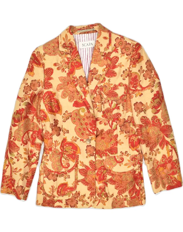 Women's Clothing Sets SCAPA Womens 1 Button Blazer Jacket EU 38 Medium Yellow Floral Silk Women's Clothing Sets SCAPA Womens 1 Button Blazer Jacket EU 38 Medium Yellow Floral Silk