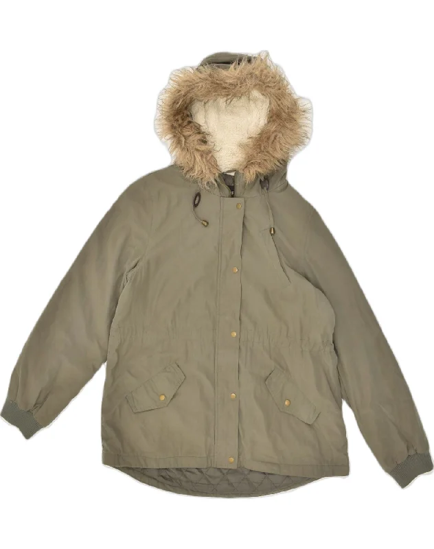 Women's Clothes For The Office OASIS Womens Hooded Parka Jacket UK 16 Large Khaki Cotton Women's Clothes For The Office OASIS Womens Hooded Parka Jacket UK 16 Large Khaki Cotton